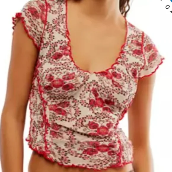 Free People: Oh My Baby Tee in Sand Combo - Picture 3 of 6